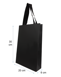 Bolsa De Papel Lujo «20X30X6» Negra Tienda